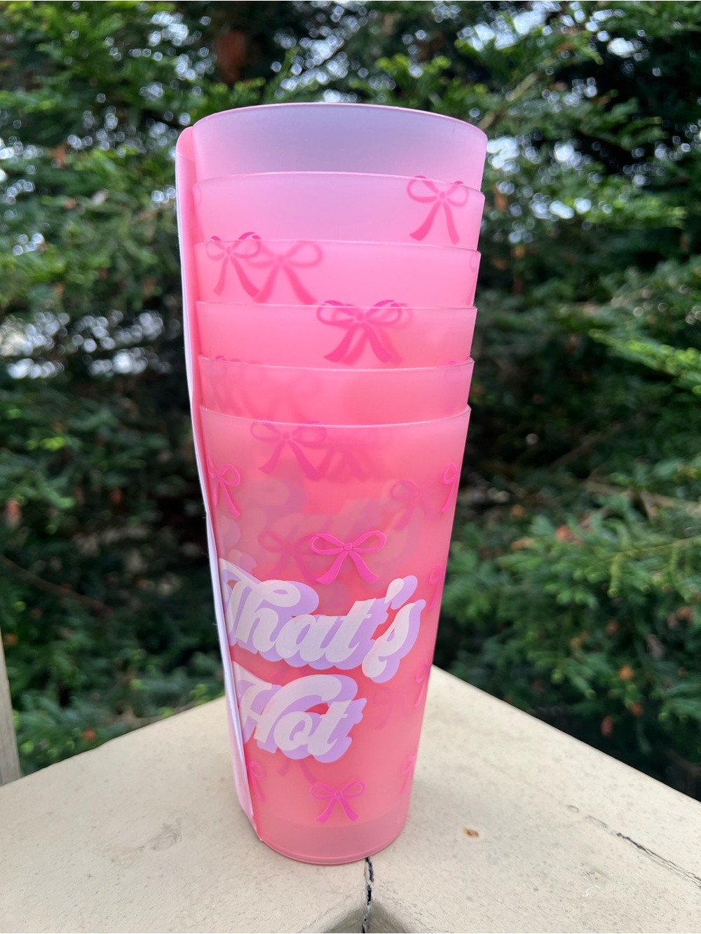 Paris Hilton Pink Bow That’s Hot Cup Tumbler Set | 6pcs